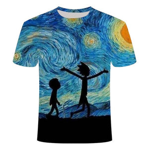 3D Rick and Morty Cartoon T-shirt