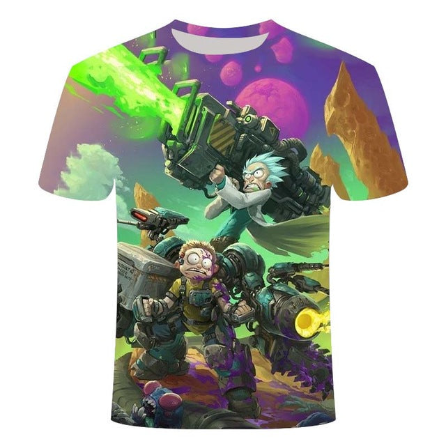 3D Rick and Morty Cartoon T-shirt