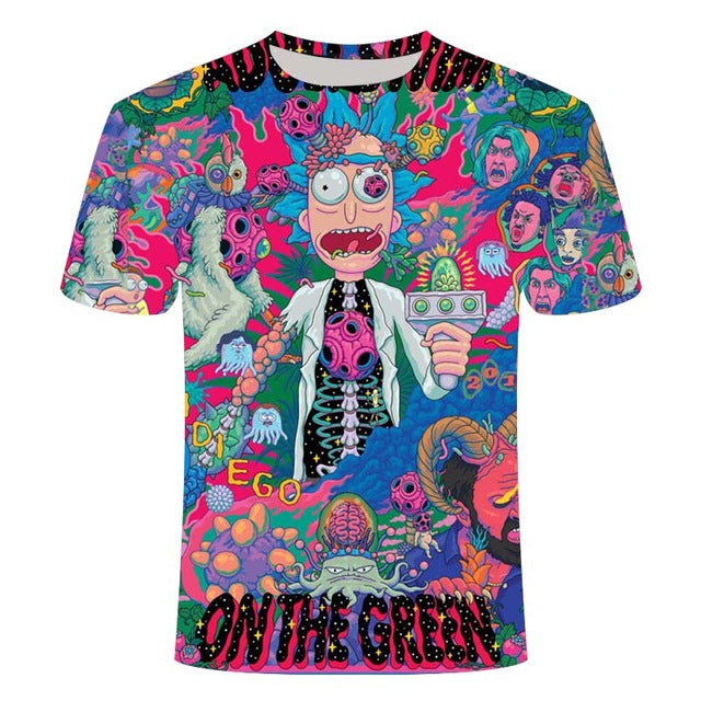 3D Rick and Morty Cartoon T-shirt