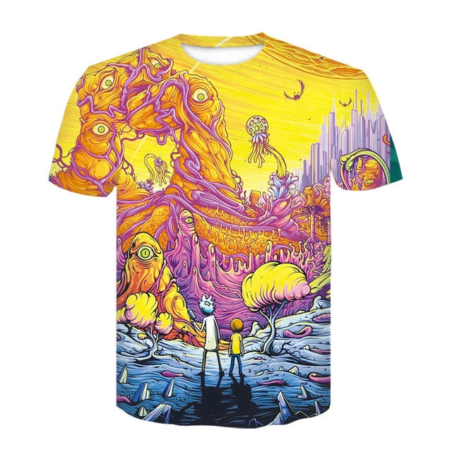 3D cartoon Rick And Morty T-shirt