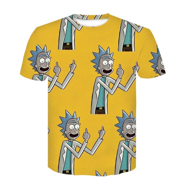 3D Cartoon Rick And Morty T-Shirt