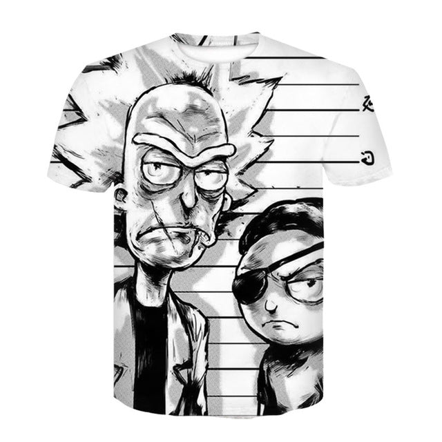 3D Cartoon Rick And Morty T-Shirt