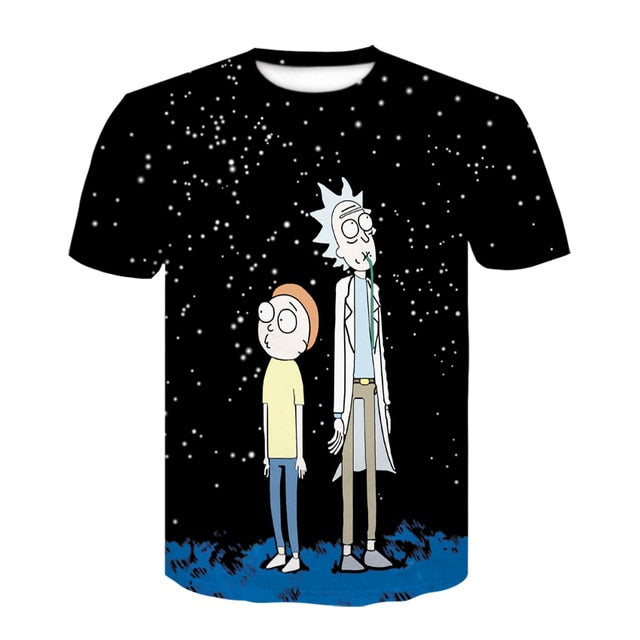 3D Cartoon Rick And Morty T-Shirt