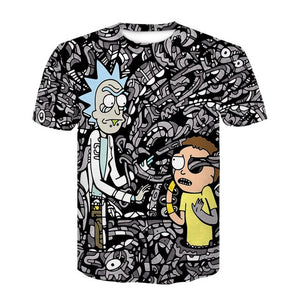 3D Cartoon Rick And Morty T-Shirt