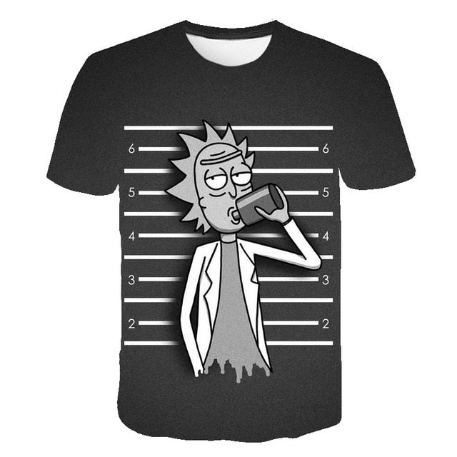 3D  Ricky And Morty Cartoon Tshirt