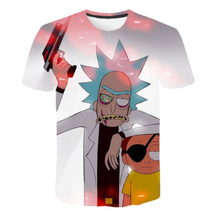 3D  Ricky And Morty Cartoon Tshirt