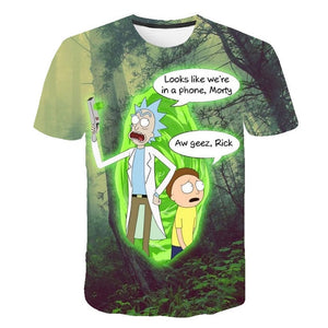 3D  Ricky And Morty Cartoon Tshirt