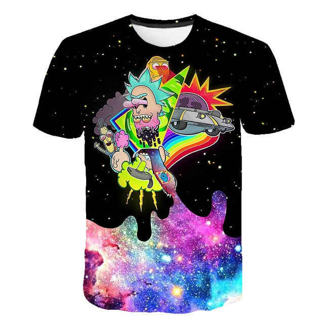 3D  Ricky And Morty Cartoon Tshirt