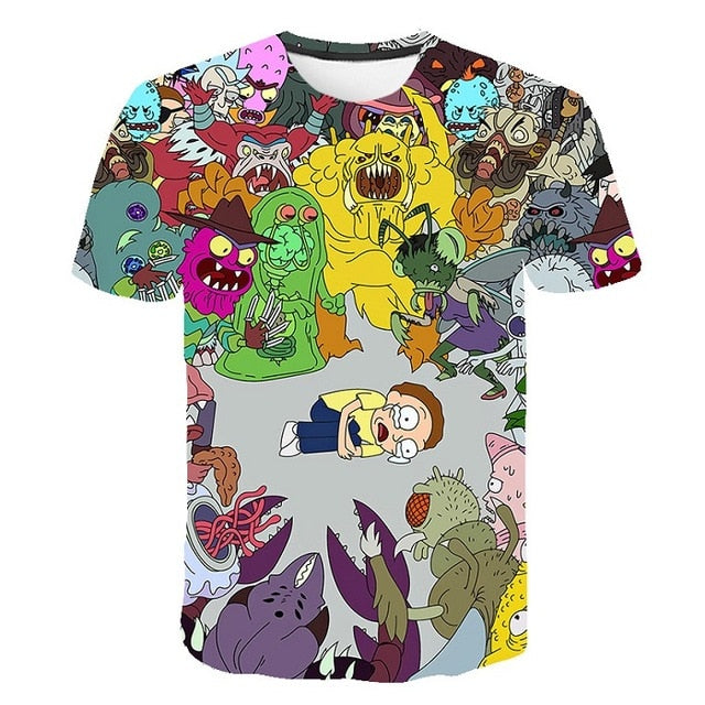 3D  Ricky And Morty Cartoon Tshirt