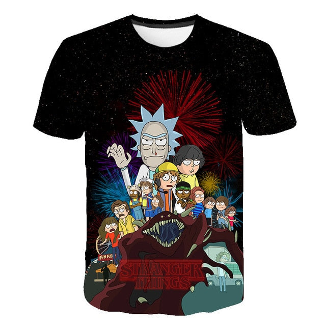 3D  Ricky And Morty Cartoon Tshirt