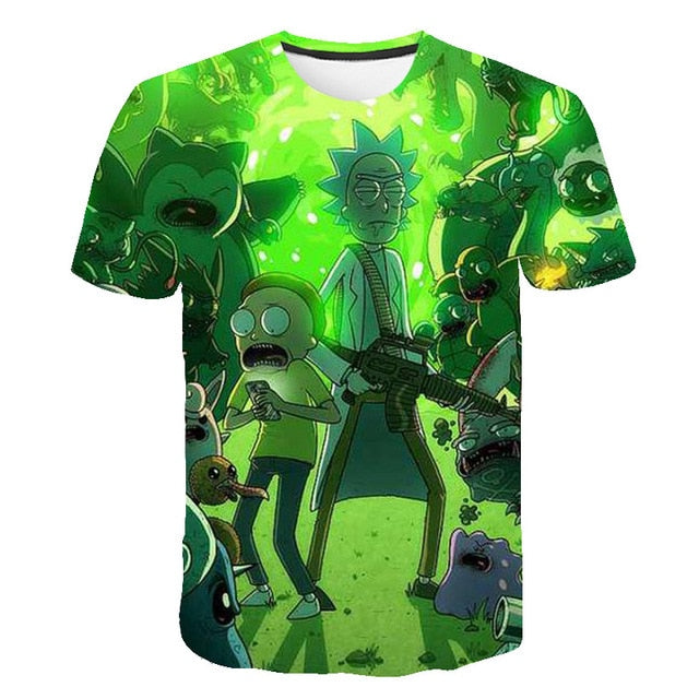 3D  Ricky And Morty Cartoon Tshirt