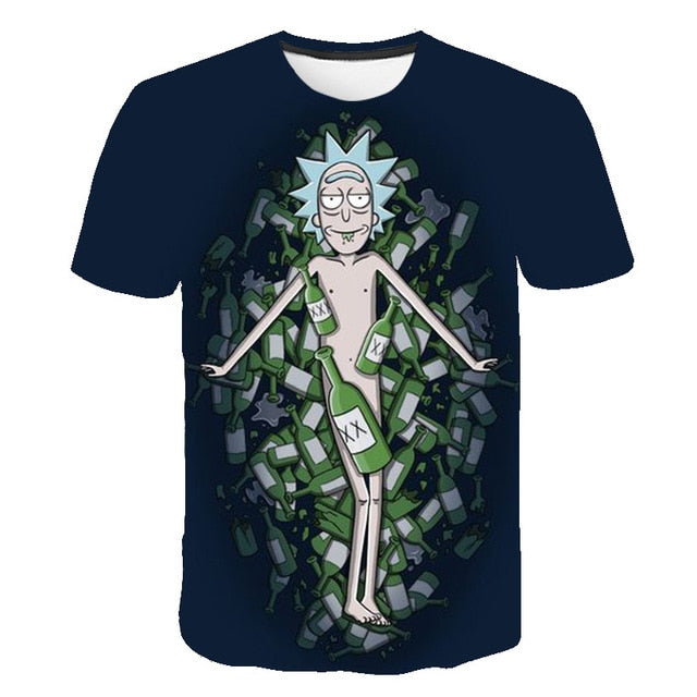 3D  Ricky And Morty Cartoon Tshirt