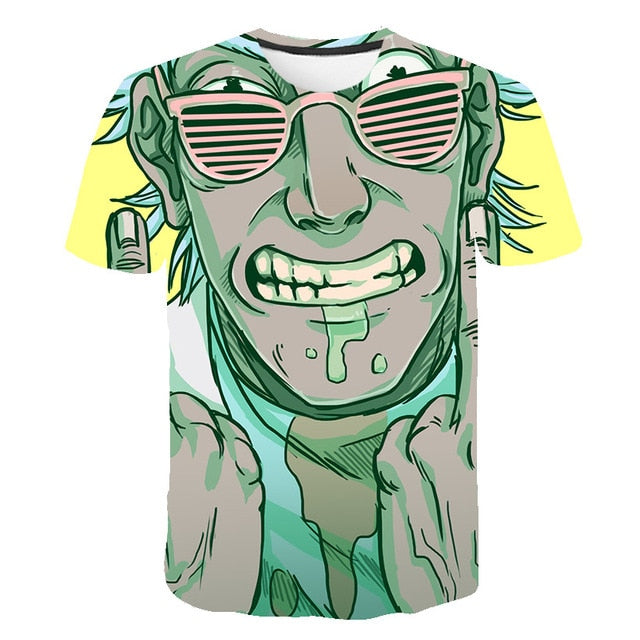 3D  Ricky And Morty Cartoon Tshirt