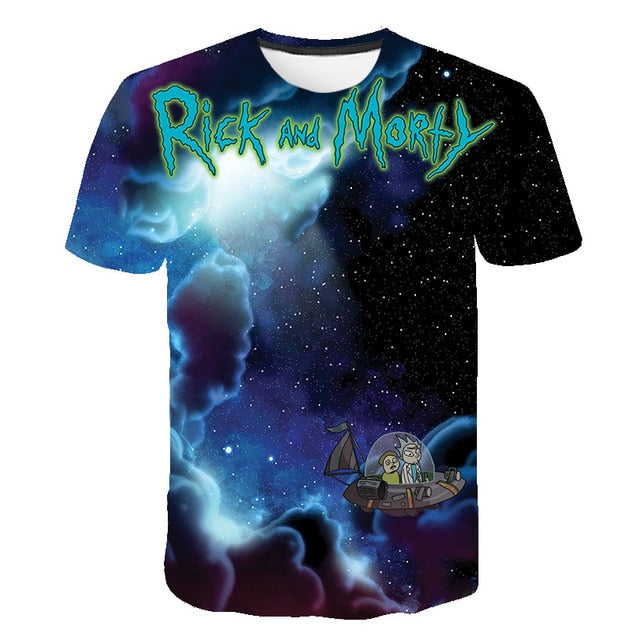 3D  Ricky And Morty Cartoon Tshirt