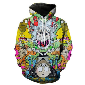 3D Rick and Morty Hoodies